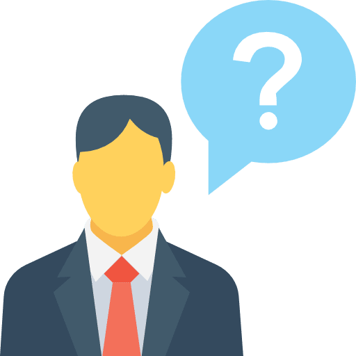 Businessman doubt how man icon