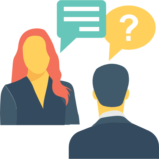 Conversation man communication face to face icon