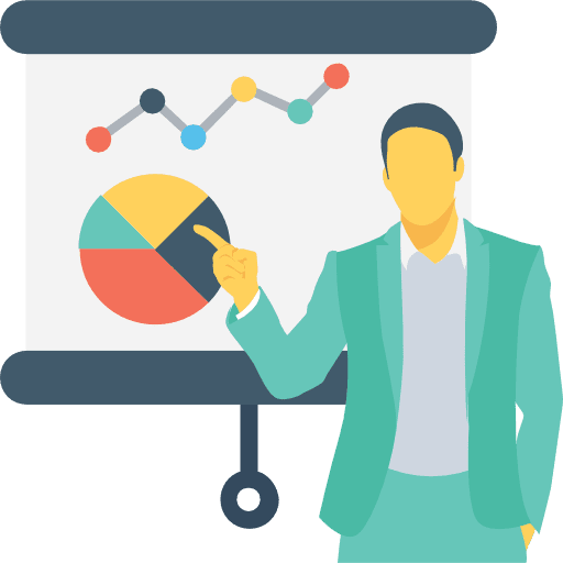 Presentation analysis stats exposition icon