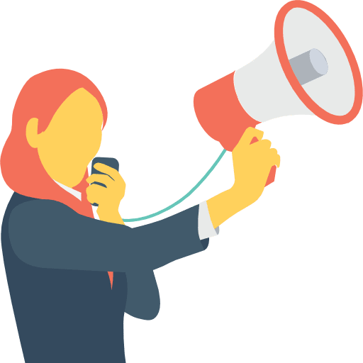 Promotion communications protest announcer icon