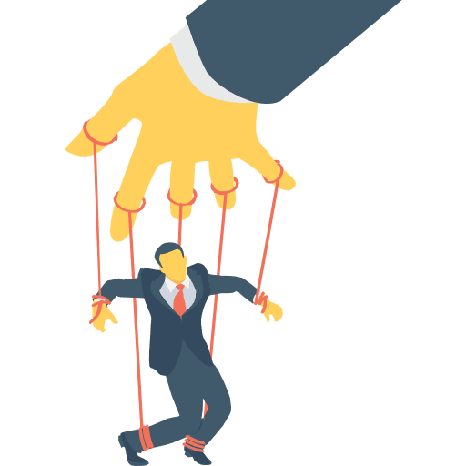 Puppet man manipulate seo and web icon