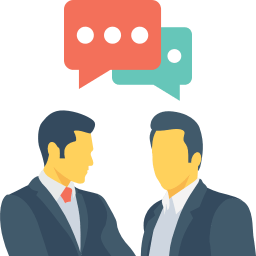 Conversation face to face businessman meeting icon