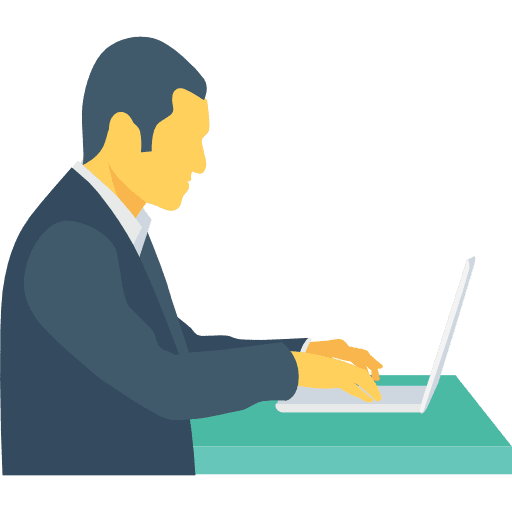 Employee seo and web employee businessman icon