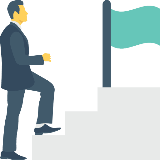 Goal leader businessman flag icon