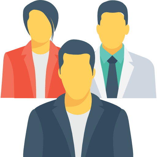 Group men accompaniment three people icon