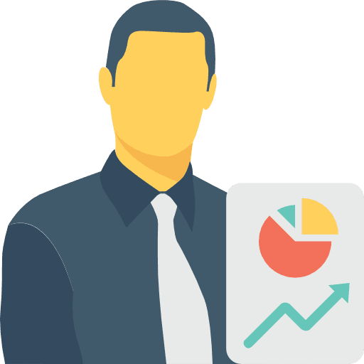 Businessman seo and web occupation analytics icon