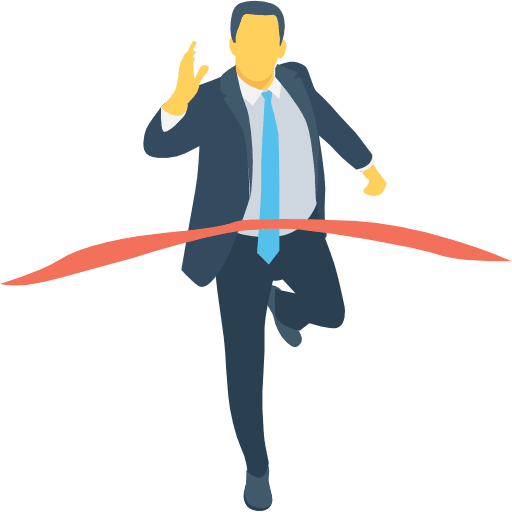 Businessman racing road people icon