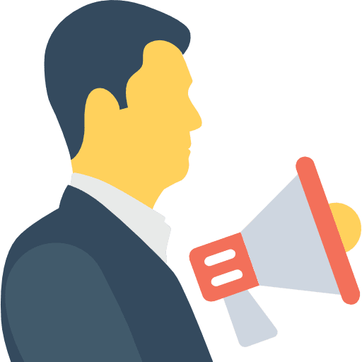 Promotion promoting businessman pr icon