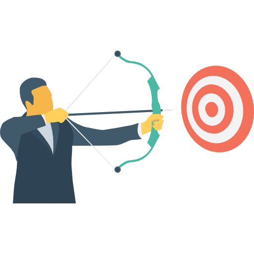 Target bow archery businessman icon