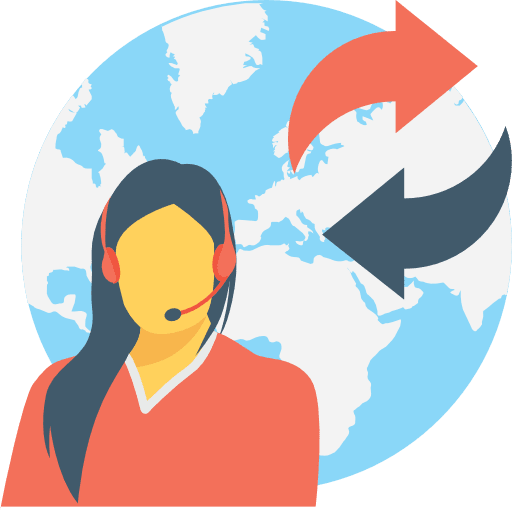 Telemarketer call headphones people icon