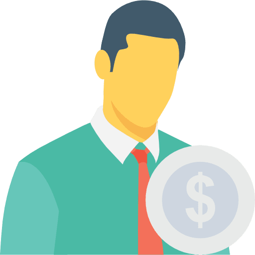 Businessman coin employee occupation icon