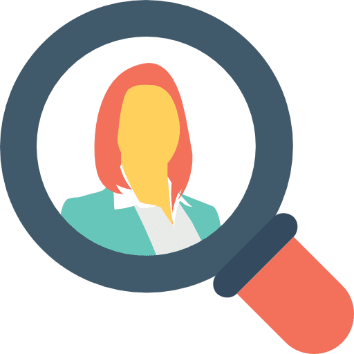 Job search seo and web business and finance zoom icon