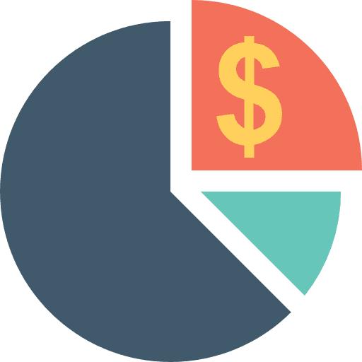 Pie chart finances marketing graphical icon