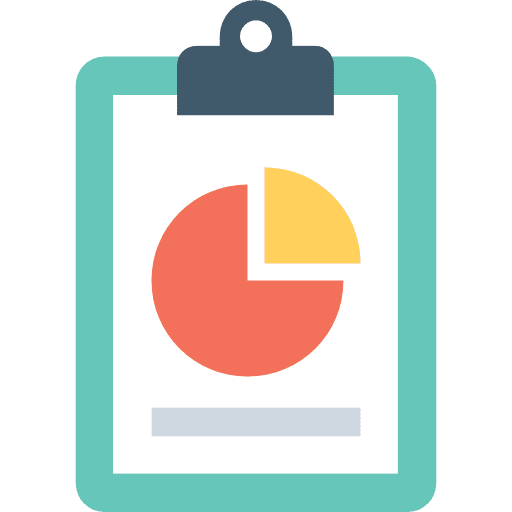 Clipboard statistics clipboard pie chart icon