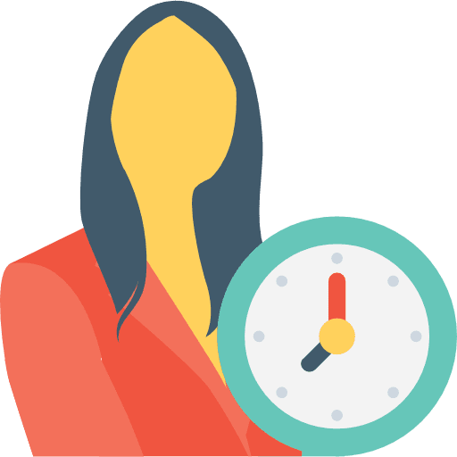 Businesswoman woman business person time icon