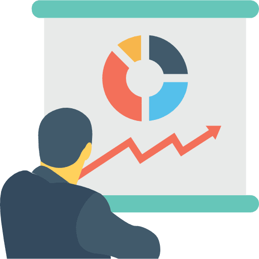 Presentation analytics stats seo and web icon