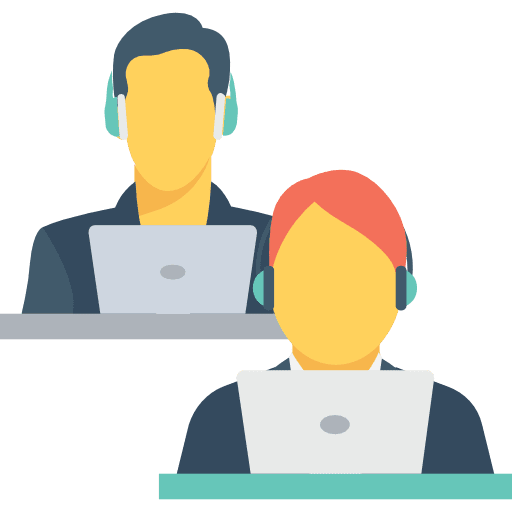 Telemarketers technology customer service support icon
