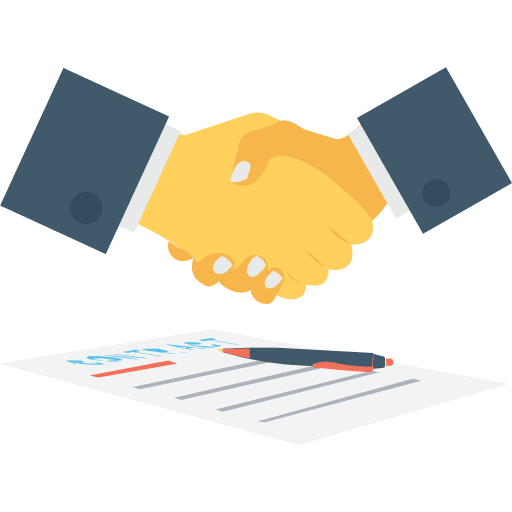 Deal business relationship handshake onboard icon
