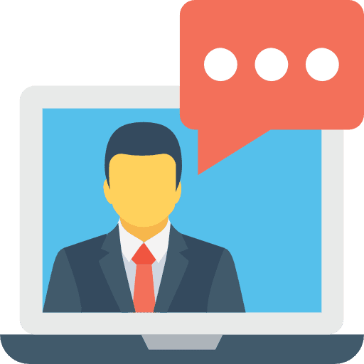 Videocall stick man non face to face laptop icon