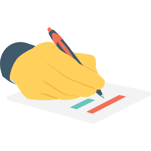 Contract business and finance paper pen icon