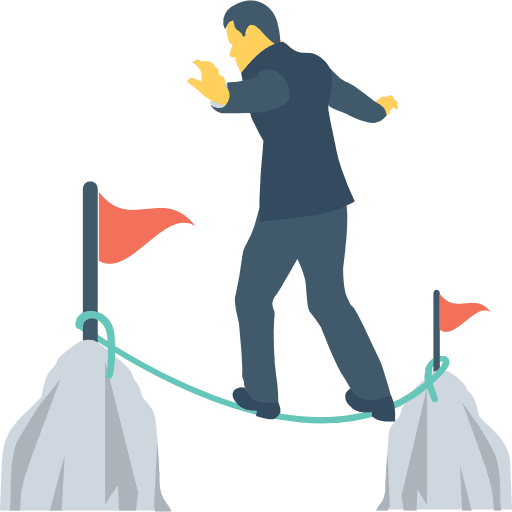 Goal landscape businessman perseverance icon