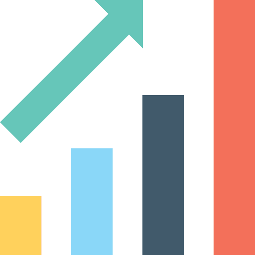 Profits analytics stats bar chart icon