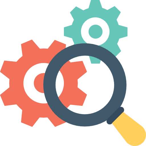 Seo cogwheel seo and web settings icon