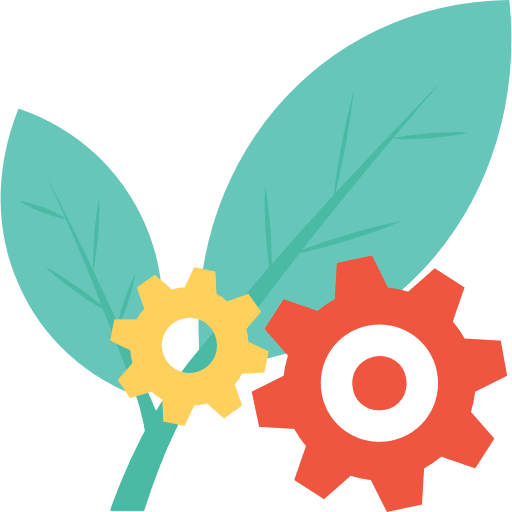 Settings nature leaf settings icon