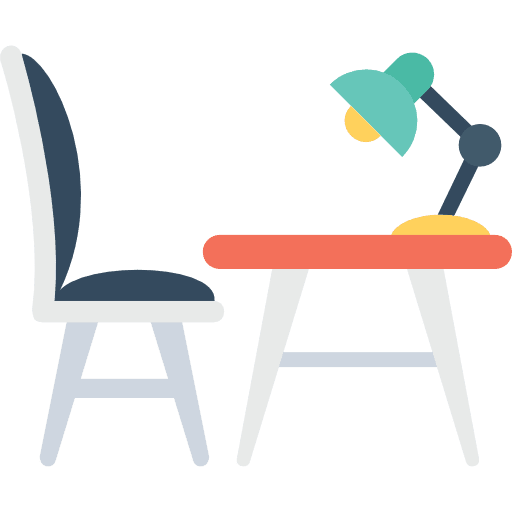 Desk studio furniture office icon