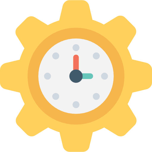 Settings seo and web time and date clock icon