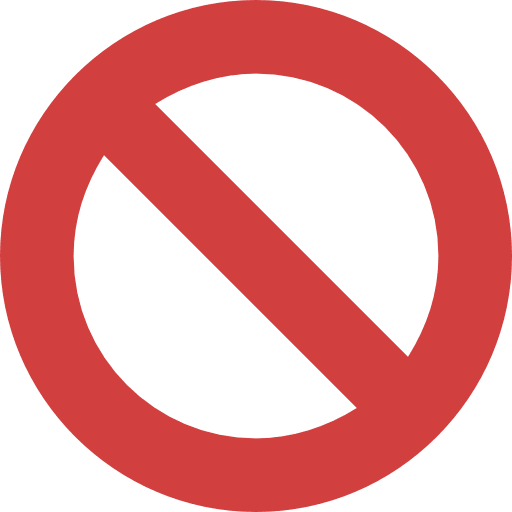 Forbbiden signaling traffic sign prohibited way icon