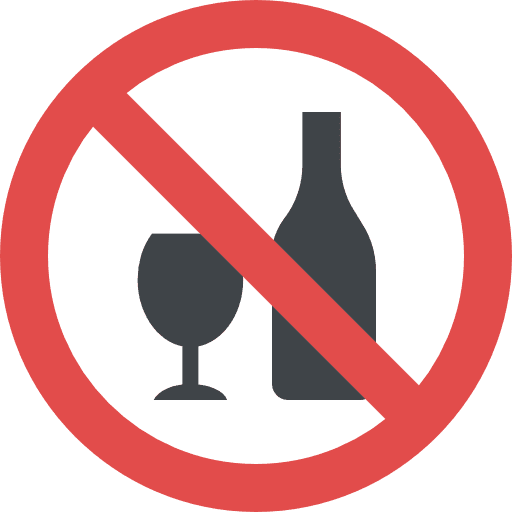 No alcohol food and restaurant forbidden prohibition icon