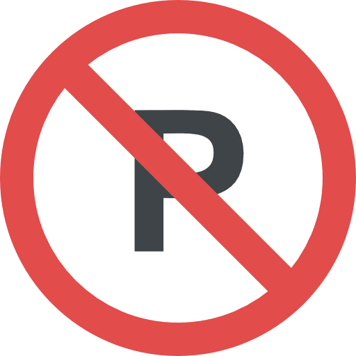 No parking shapes and symbols signaling signs icon