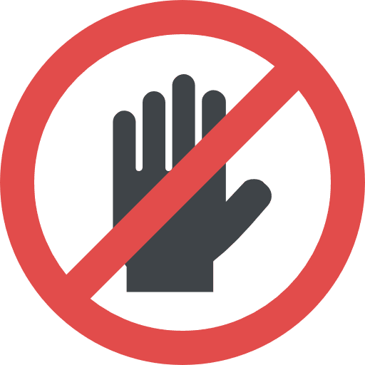 No touch hand dont no touch icon
