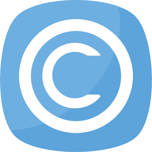 Copyright shapes and symbols typography letter c icon