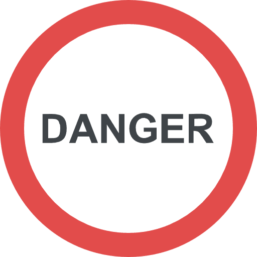 Danger exclamation mark shapes and symbols signaling icon
