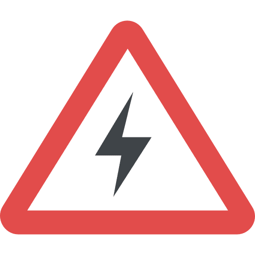 Electricity caution shapes and symbols electricity icon