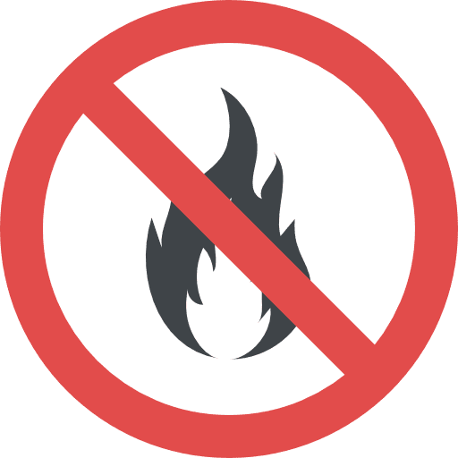 Fire shapes and symbols forbidden prohibition icon