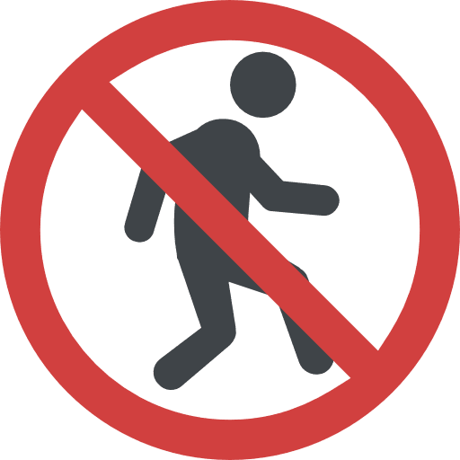 Pedestrian humanpictos not allowed prohibition icon