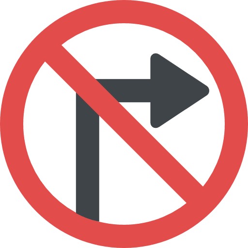 No turn right no turn right traffic sign traffic icon