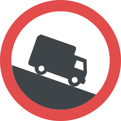 Slope triangle signs danger icon