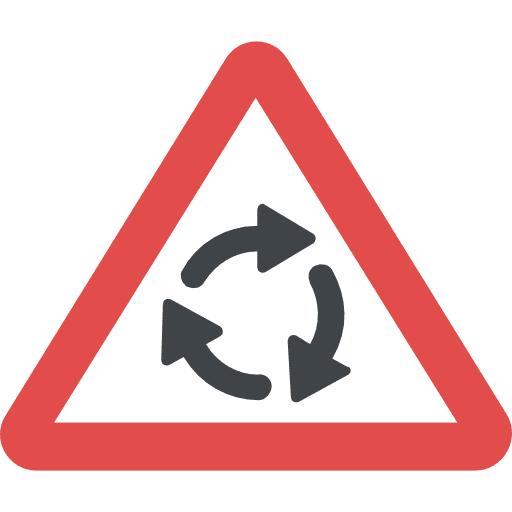 Traffic sign shapes and symbols traffic sign roundabout icon
