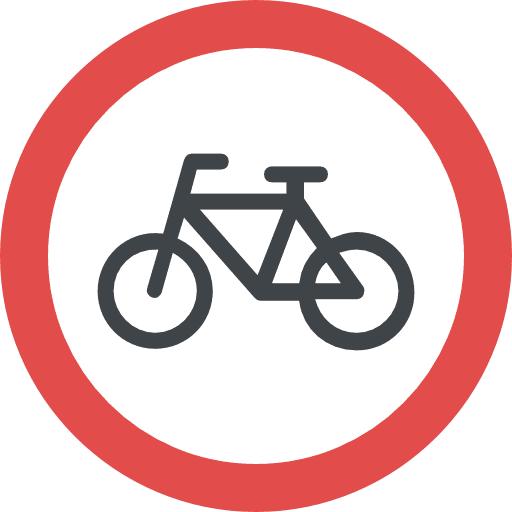 Bicycle shapes and symbols circular signs icon