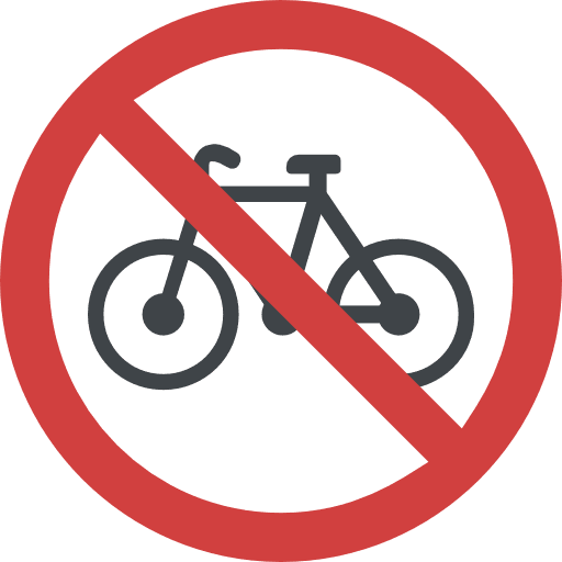 Bicycle sign not allowed traffic sign icon