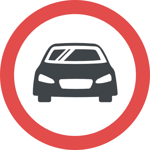 Car forbbiden signs prohibited way icon