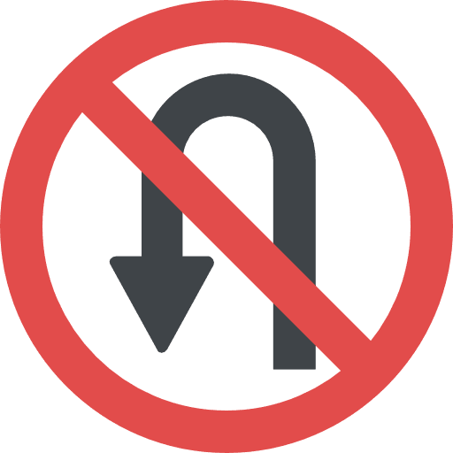 No turn shapes and symbols forbidden arrow icon