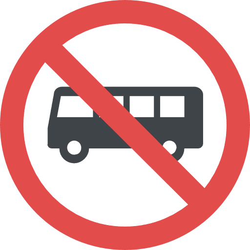 Bus obligatory prohibition sign icon