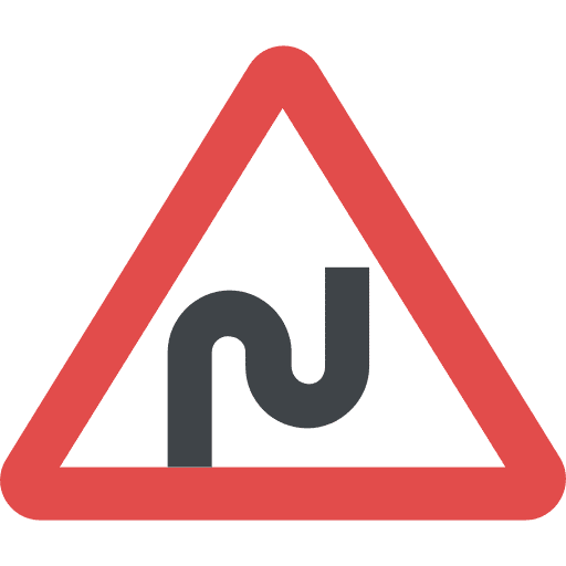 Curves traffic sign road sign shapes and symbols icon