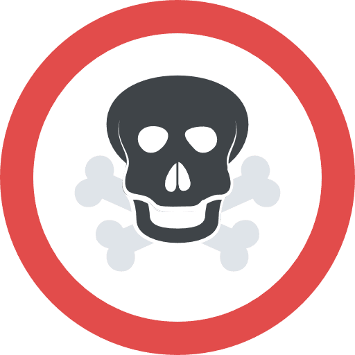 Danger poisonous dead signaling icon