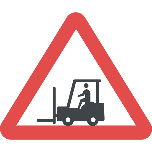 Forklift warning shapes and symbols sign icon